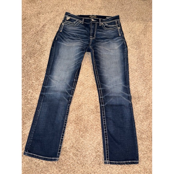 Salvage Supply Company Other - Salvage Supply Co Riot Taper Jeans Mens 34x30 Dark Wash Athletic Fit Denim(657))